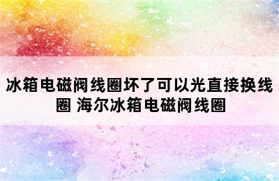 冰箱电磁阀线圈坏了可以光直接换线圈 海尔冰箱电磁阀线圈